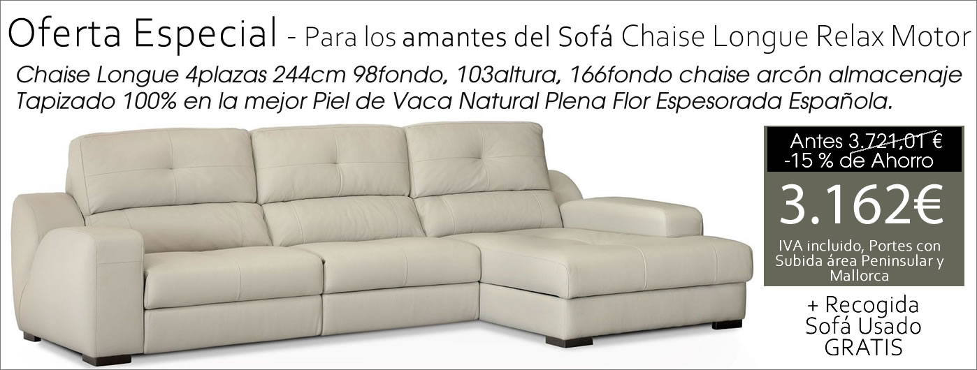 CHAISE LONGU PIEL NATURAL